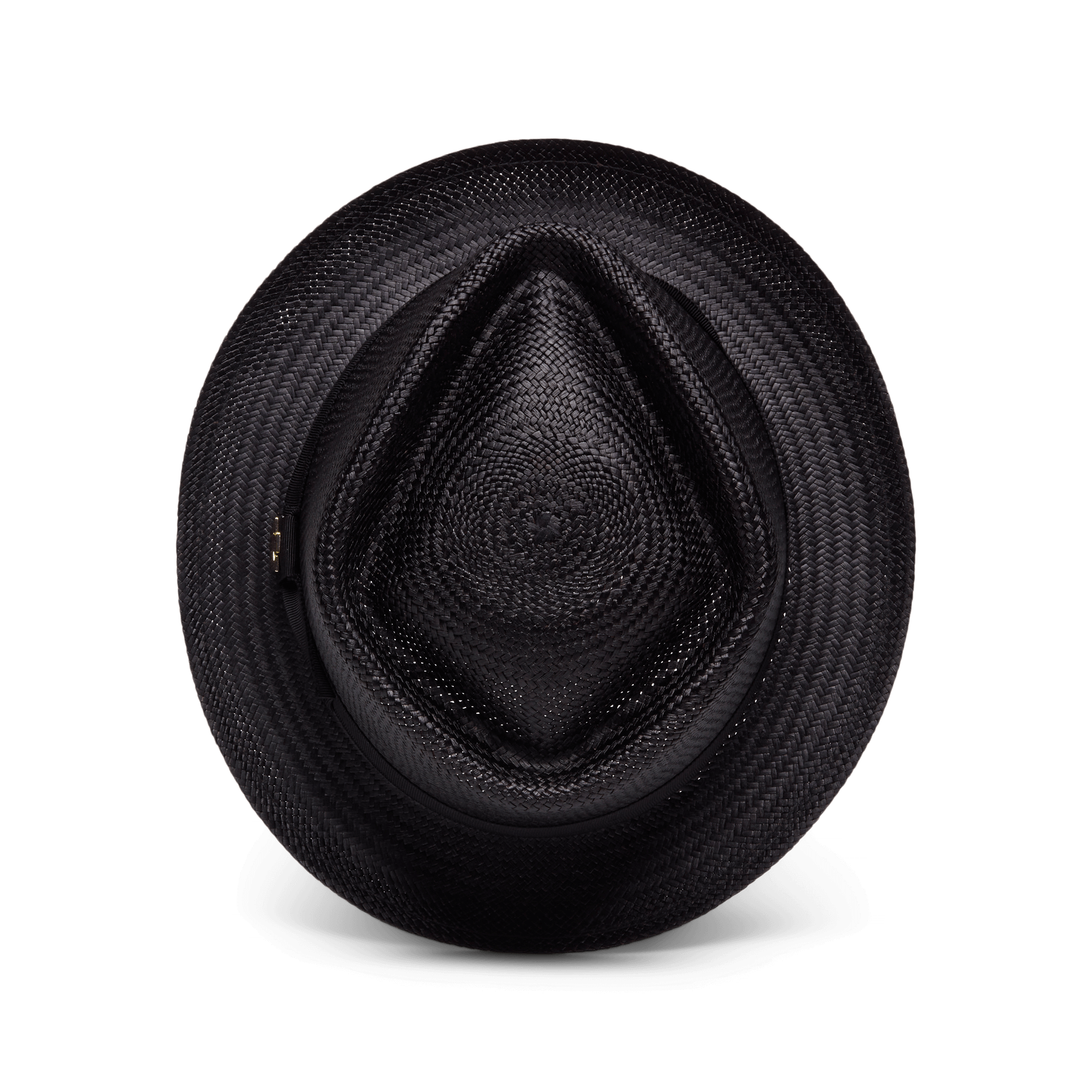 The "That's All Folks" hat by Goorin Bros. is a black, handwoven Ecuadorian wide-brim style, displayed from above on a plain white background.