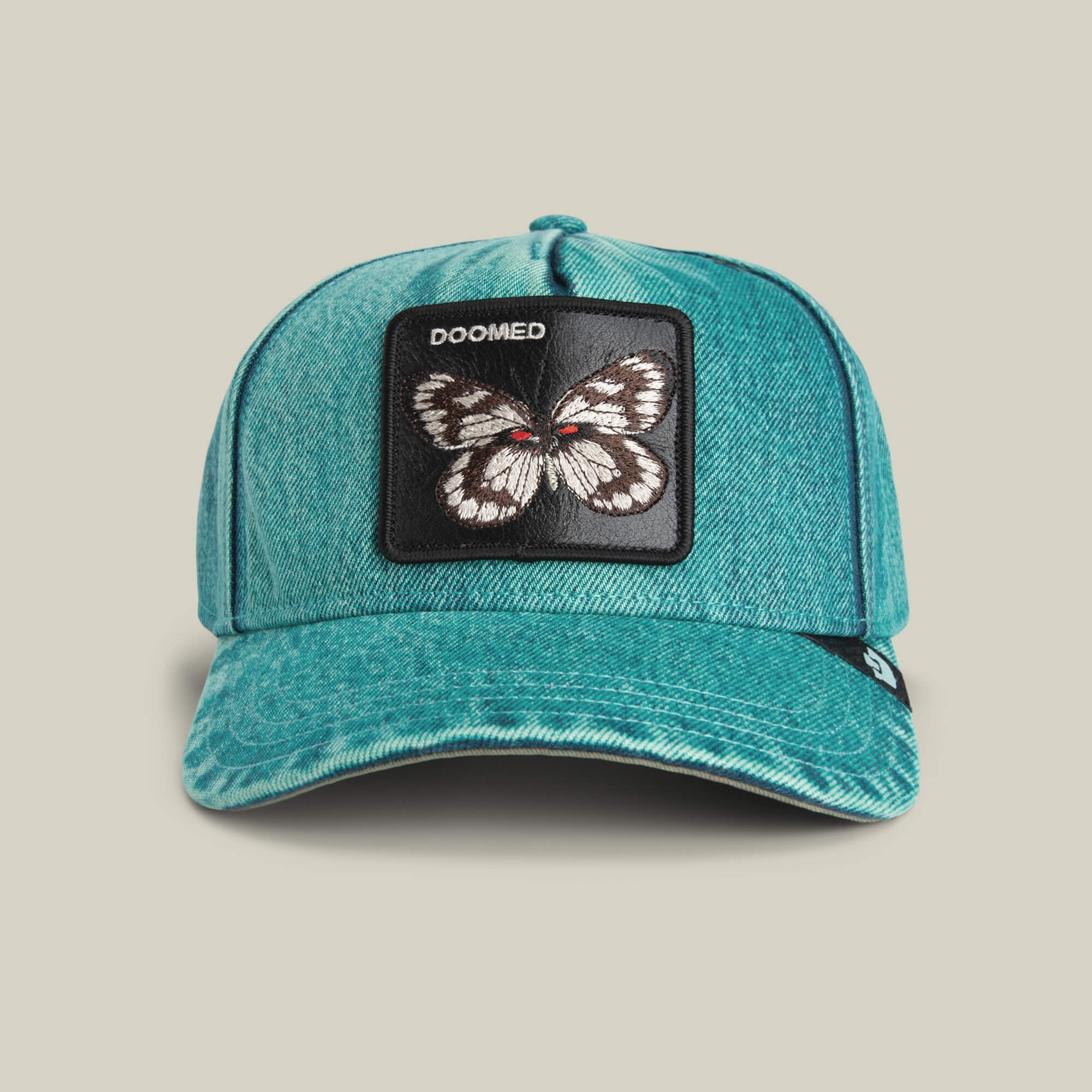 ?Unisex doomed green denim butterfly ? hat ? Goorin Drawing Dead Trucker Hat, Luminous, One Size, Unisex  main image 3
