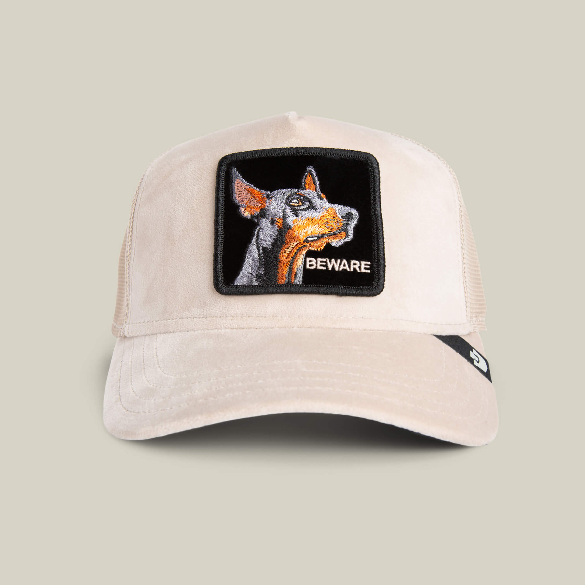 Goorin Velour Doberman Trucker Hat, Biscuit, 100% Polyester, One 