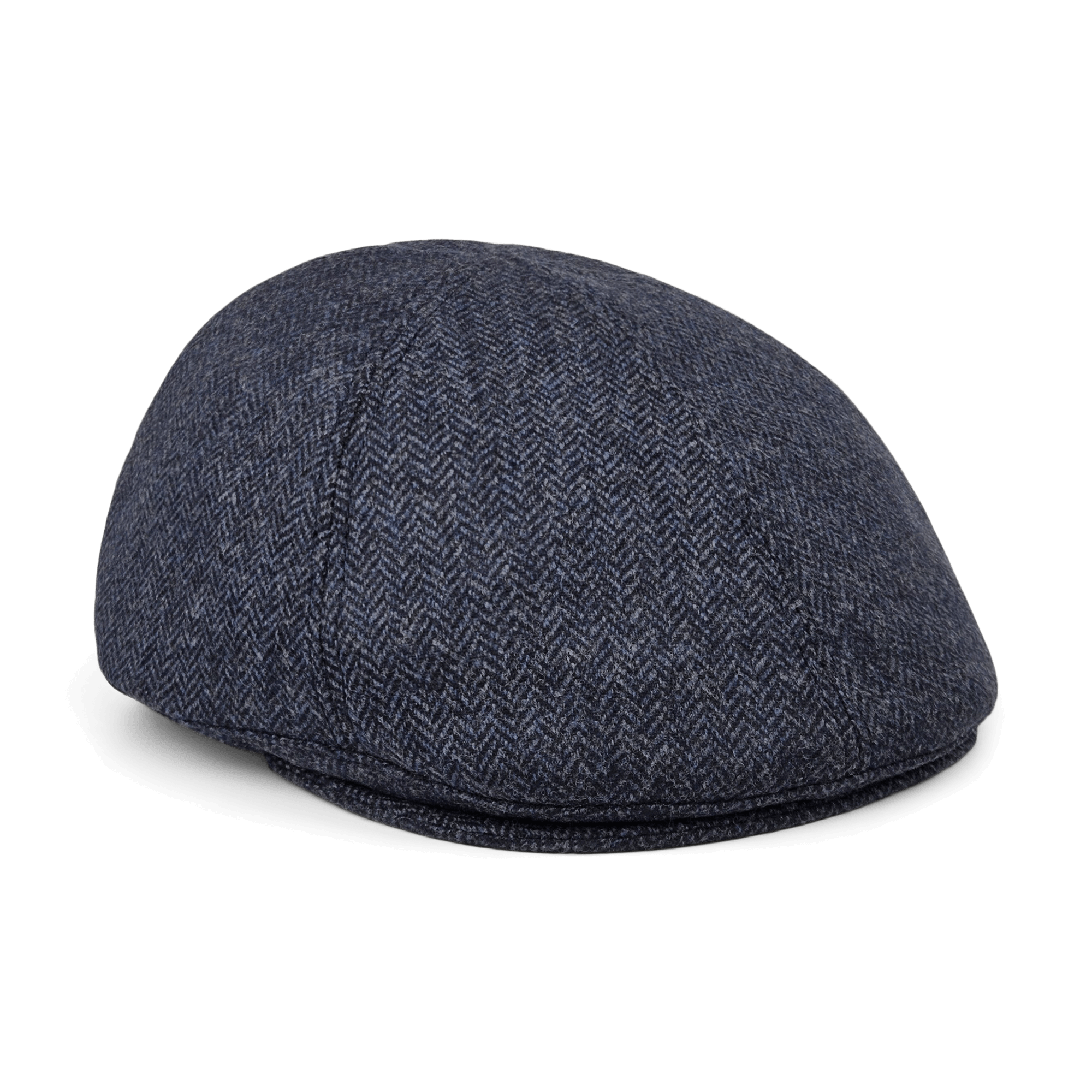 The Goorin Bros. Harry Bones is a dark blue wool flatcap with a herringbone pattern, shown on a plain white background.