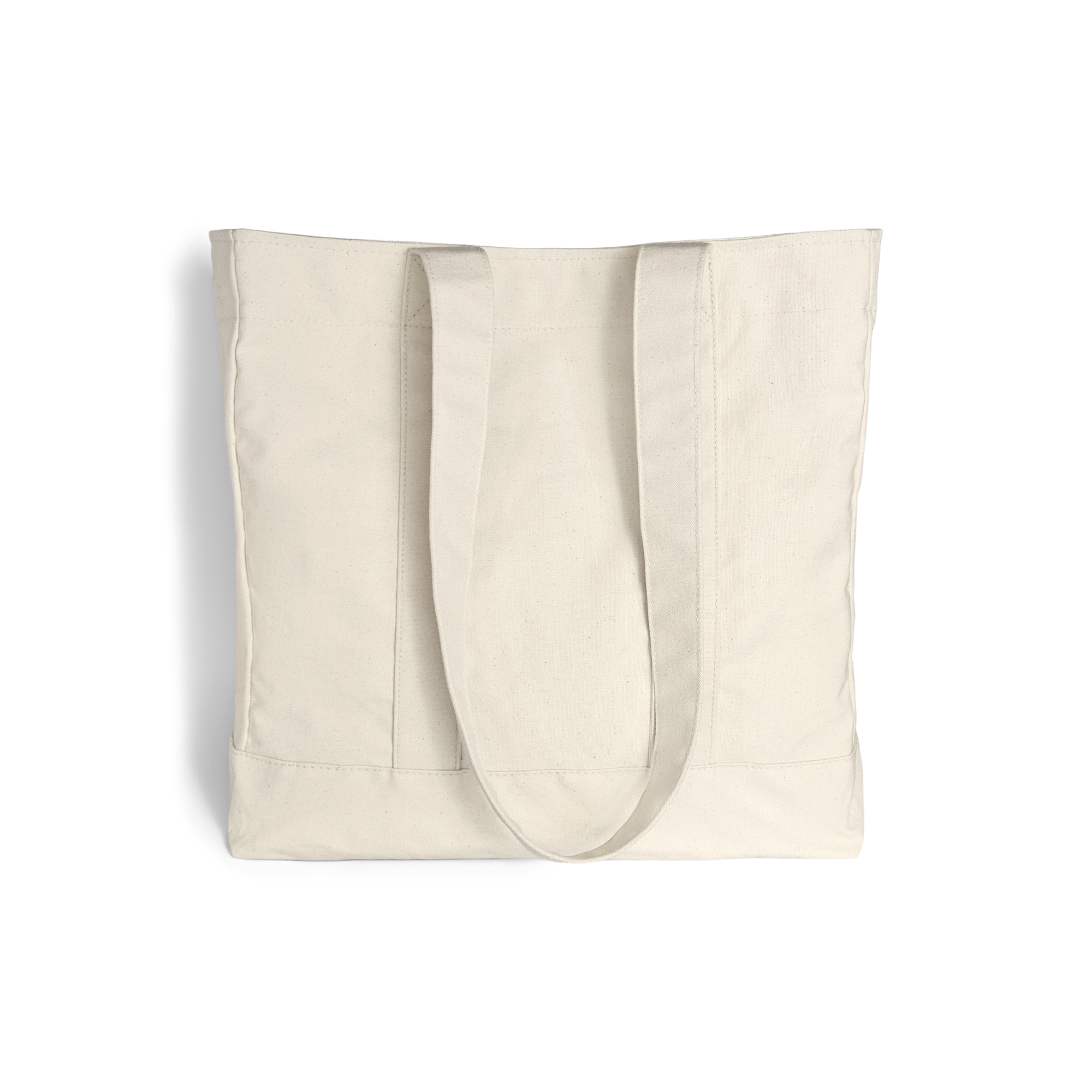 The Goorin Reworked Tote by Goorin Bros. is a plain, light beige canvas bag with two long shoulder straps, made in the USA and shown against a white background.