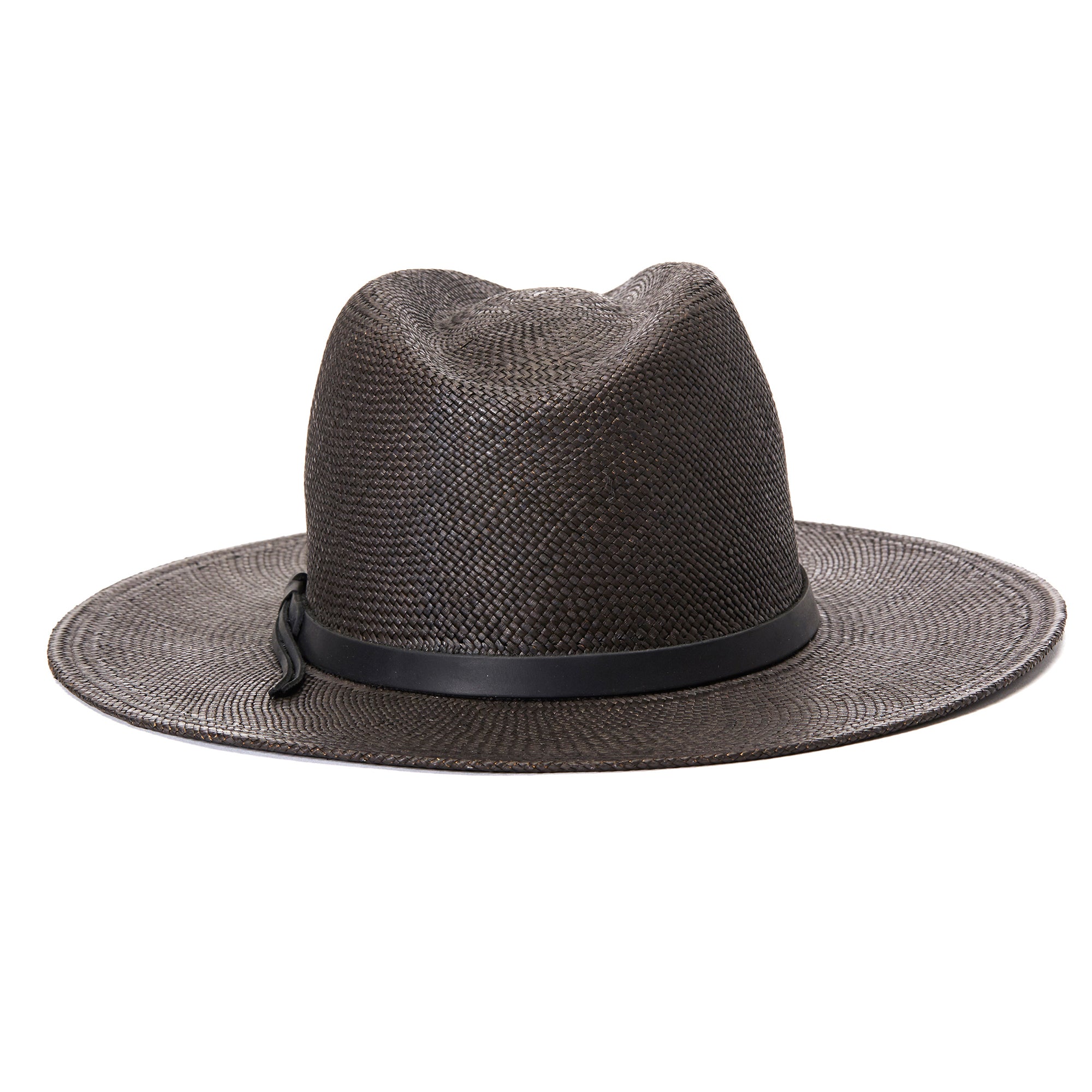 Goorin Bros. welfleet straw wide brim fedora Black back view