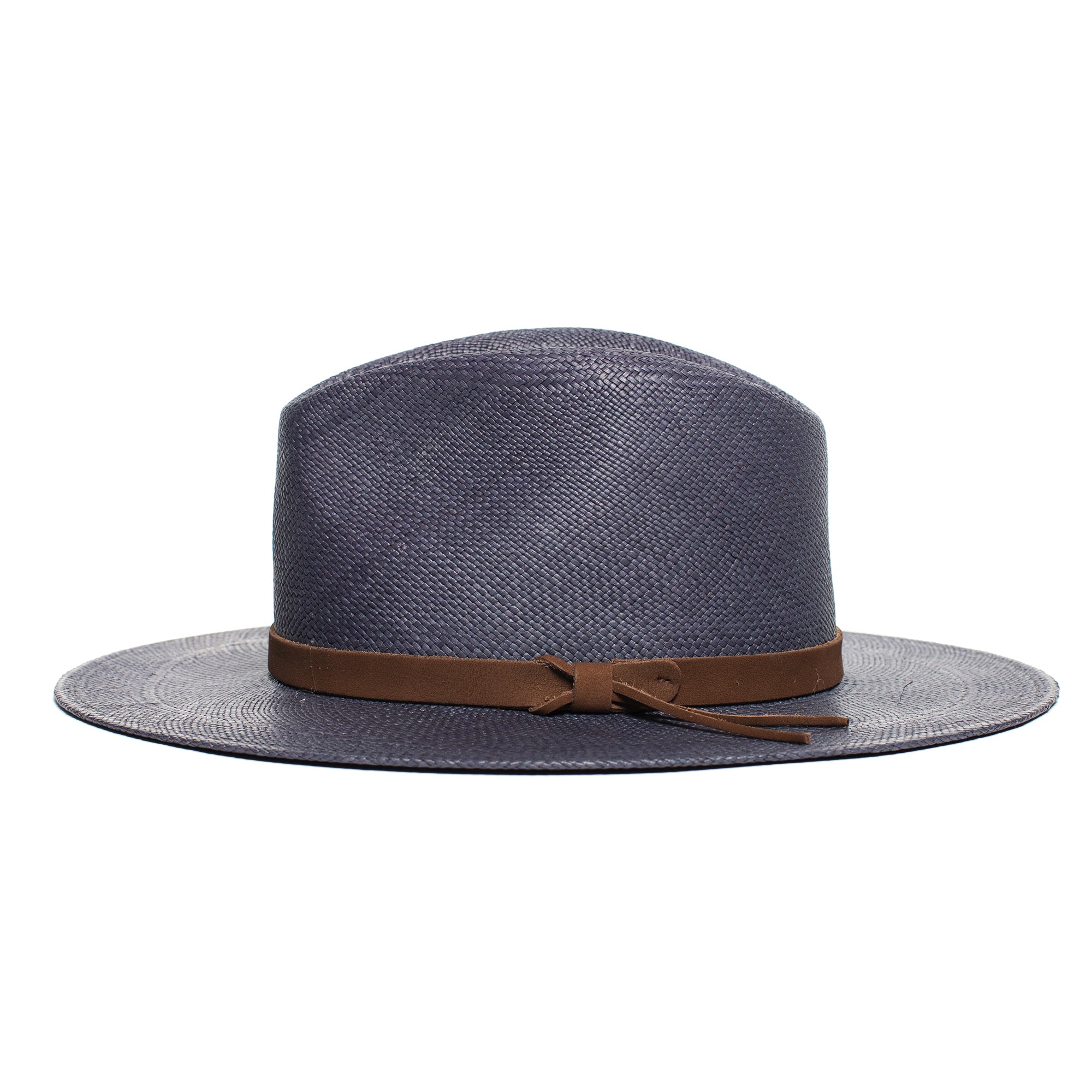 Goorin Bros. welfleet straw wide brim fedora Navy side view