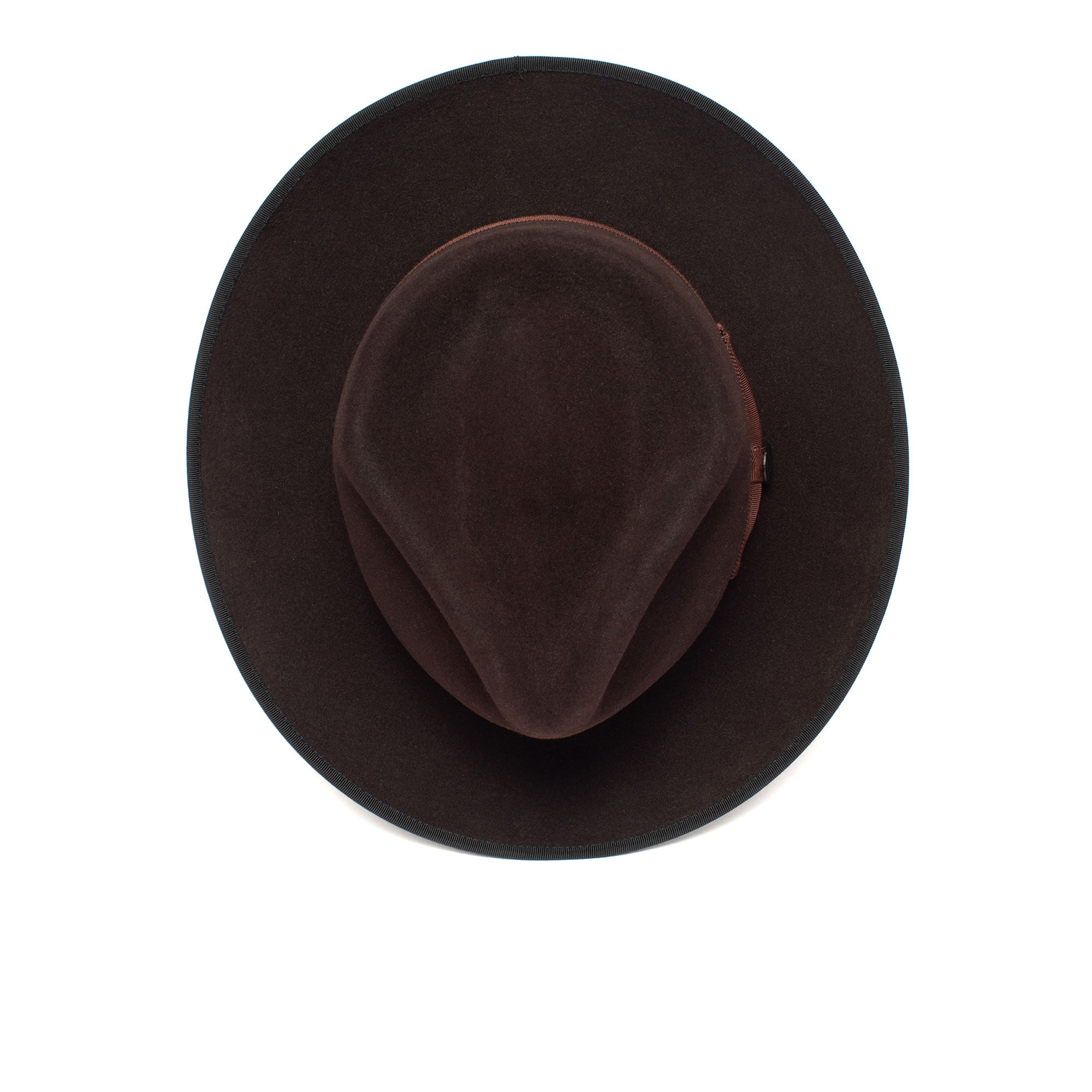 Goorin Bros. river gray teardrop wide brim felt fedora hat Maroon top view