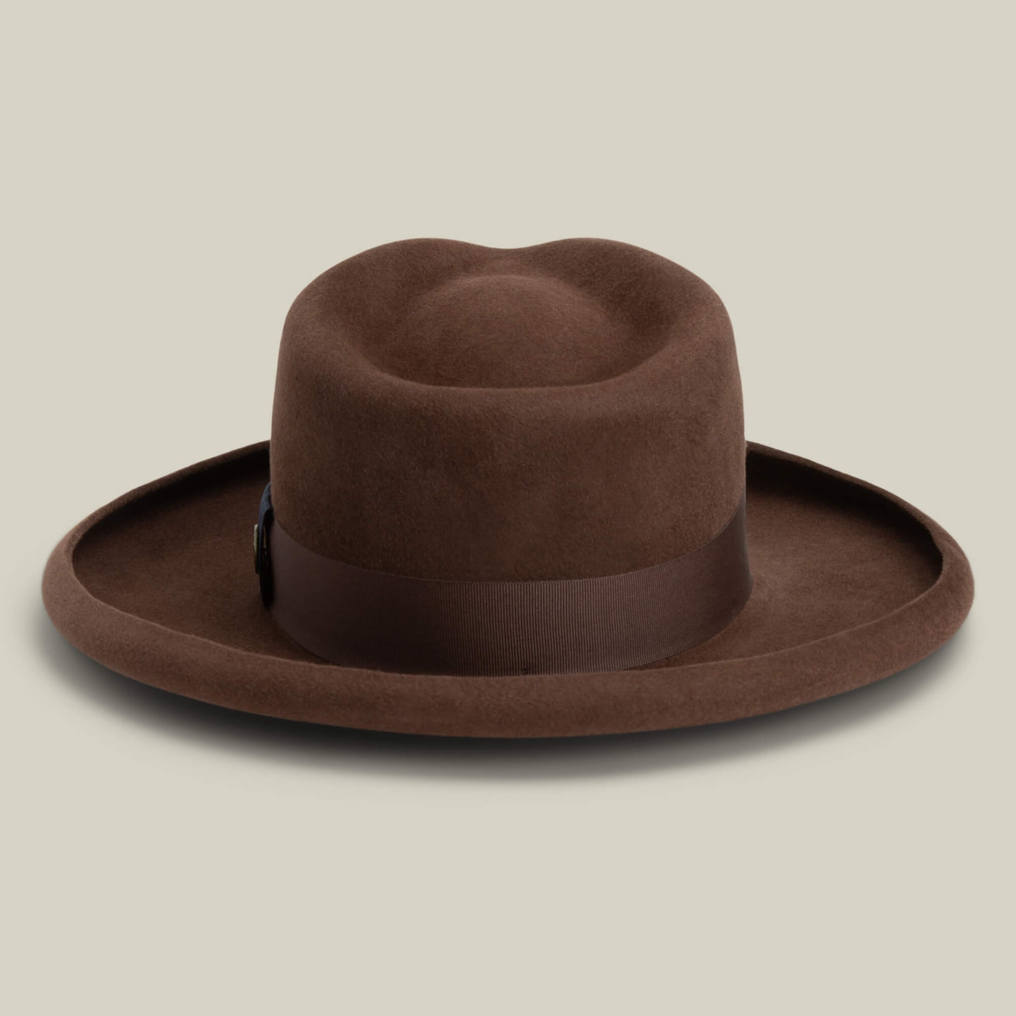 Black Wide-Brim Fedora Hat with Brown Band Jaxon Hats | Colorado Ultra Wide Brim Wool Felt Fedora Hat  main image 3