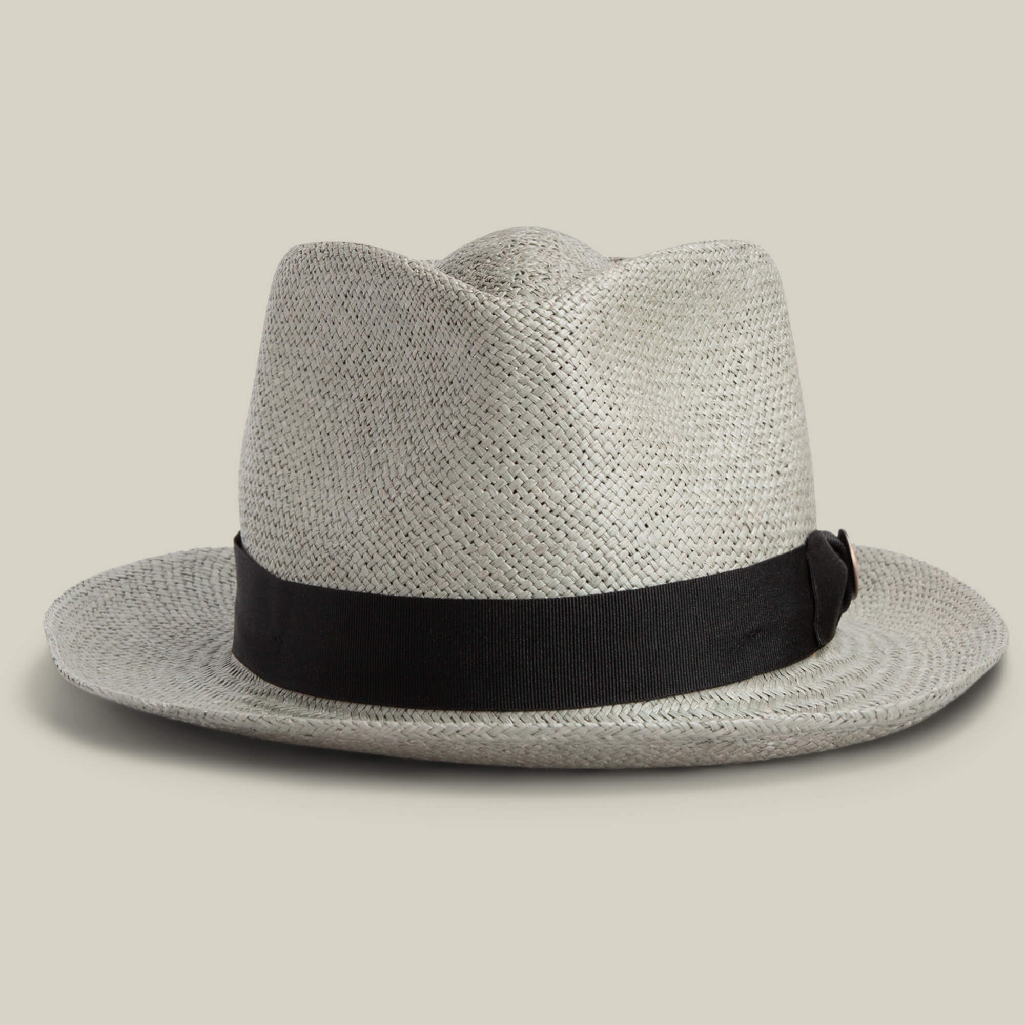 Goorin Bros Cream Sisal Fedora with Black‎ Ribbon Band and Logo Button One Size Goorin John Sr. Fedora - Unisex – Goorin Bros main image 3