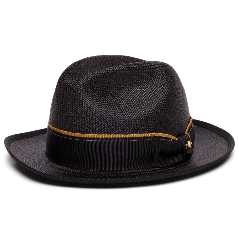 Goorin Bros Black Fedora with Gold, White & Black Band Small All Fedoras - Felt & Straw Brimmed Hats – Goorin Bros main image 4