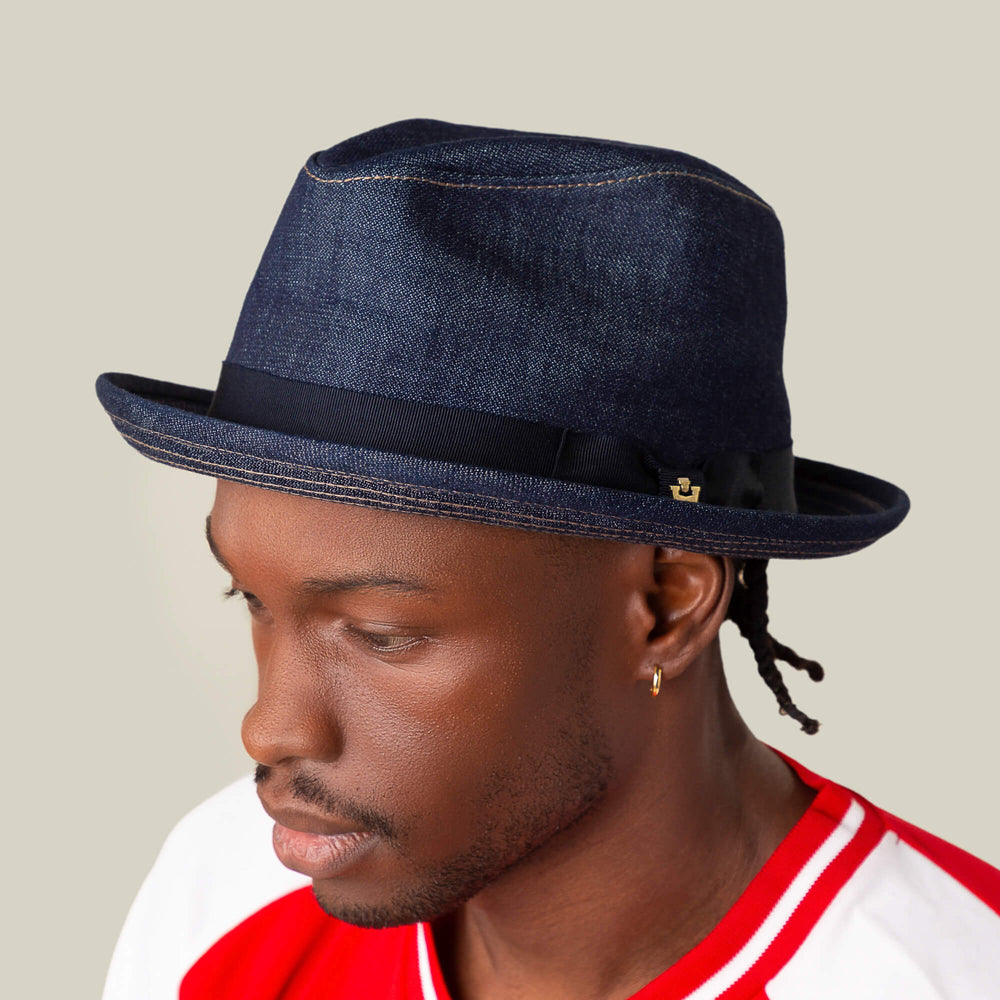 Vintage Goorin Brothers Denim  Fedora Hat GOORIN BROTHERS Size S Grey Green Wool Felt Fedora Hat – Sui  main image 4