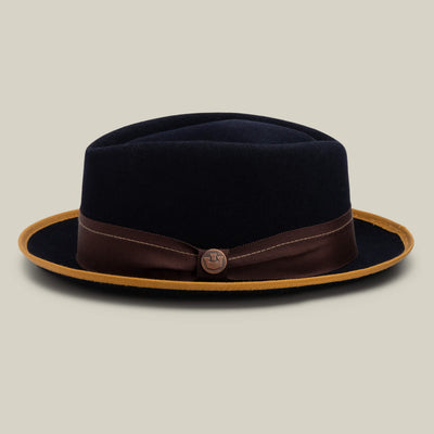 Goorin Bros Low Straw Porkpie Hat Floppy Round Top Woven Striped Button Detail S Goorin Slick Carter Short Brim Wool Felt Porkpie – Goorin Bros main image 4