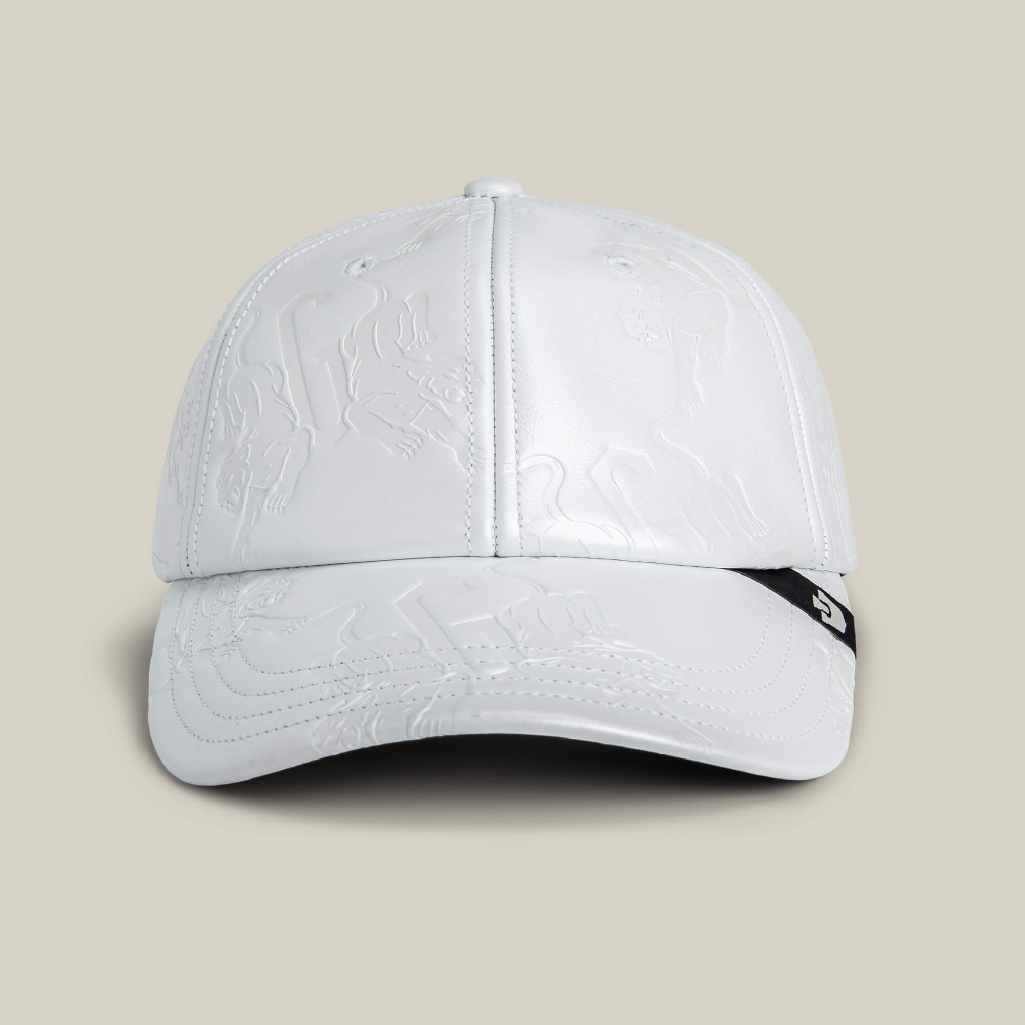 The "Put a Panther On It" by Goorin Bros. is a BLANK classic fit baseball cap with subtle embossed designs and a small black tag on the brim, shown against a plain beige background.