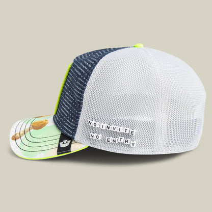 The Trance hat by Goorin Bros. in white and blue is the perfect festival accessory to help you stand out from the crowd.