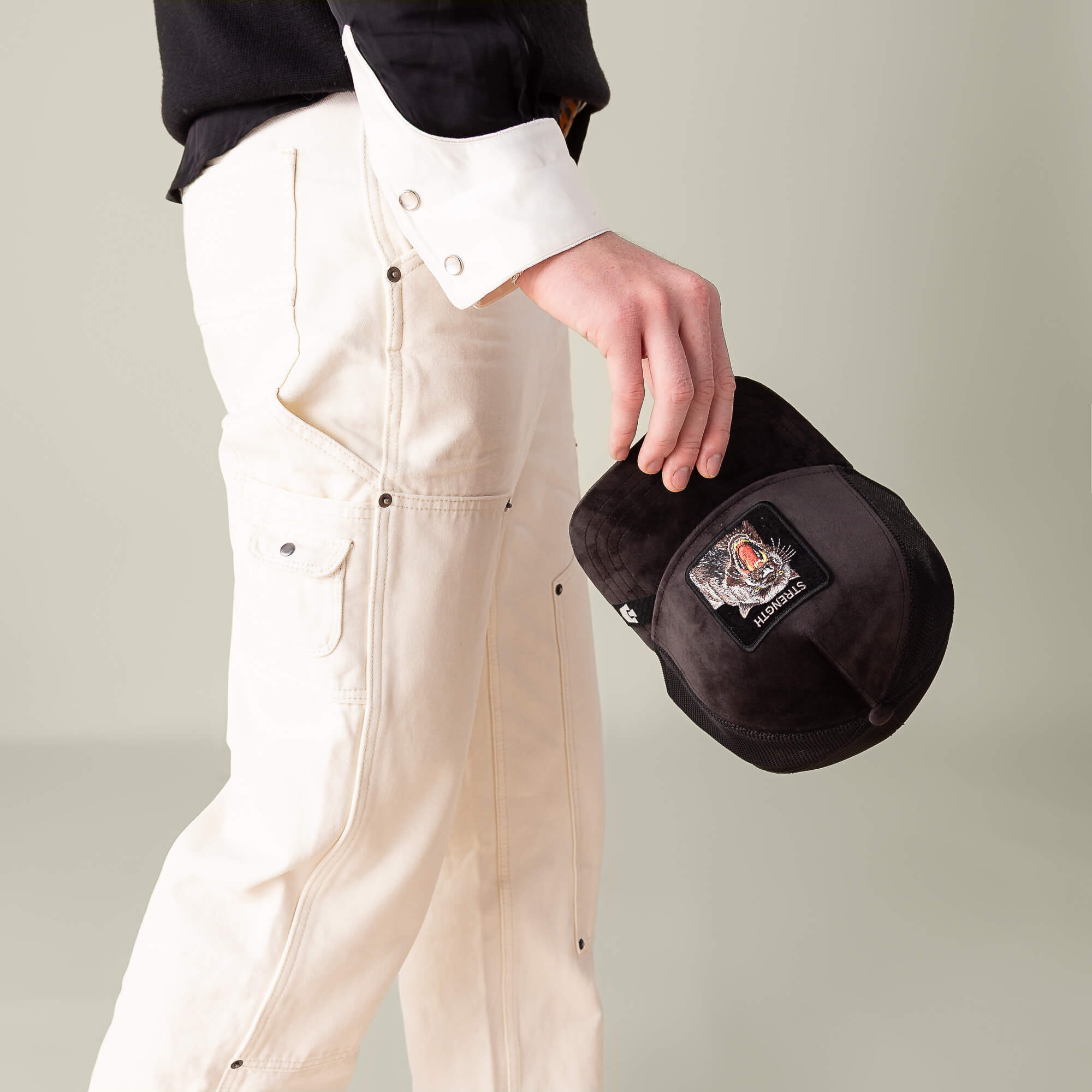 Goorin Velour Panther Trucker Hat, Void, 100% Polyester, One Size