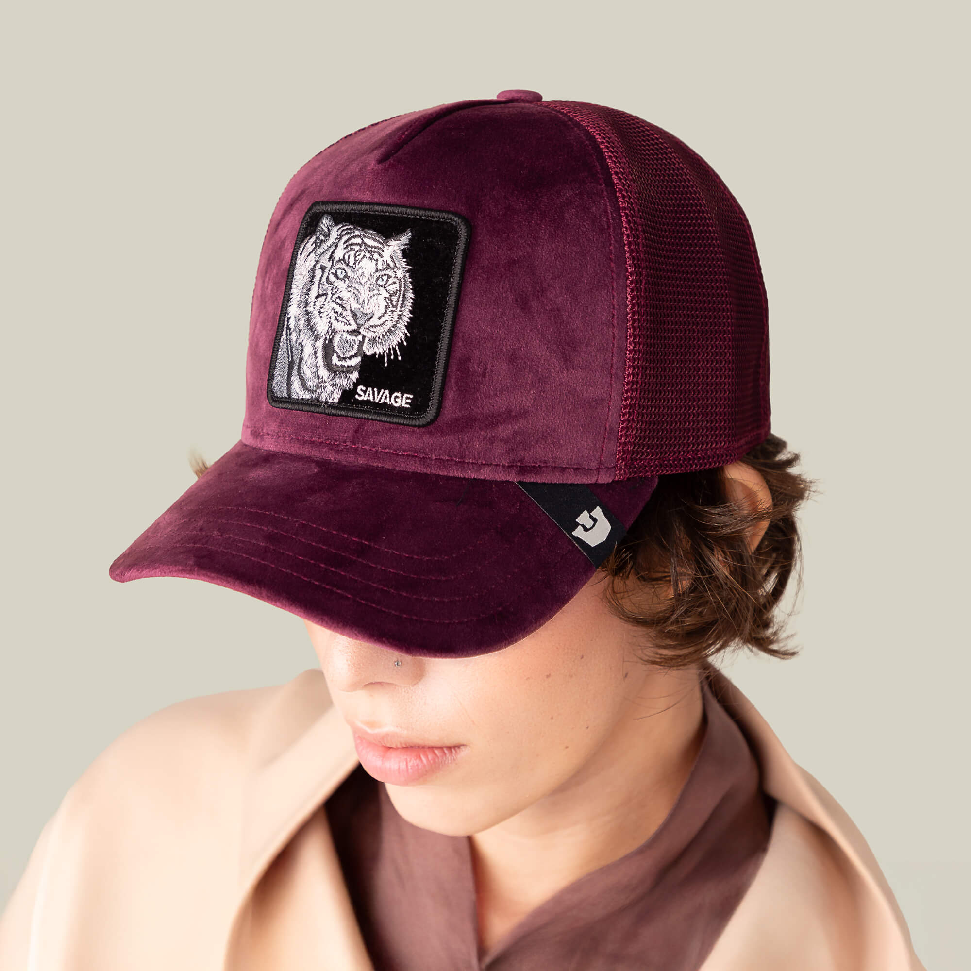 Goorin Velour Tiger Trucker Hat, Desire, 100% Polyester, One  display picture 1