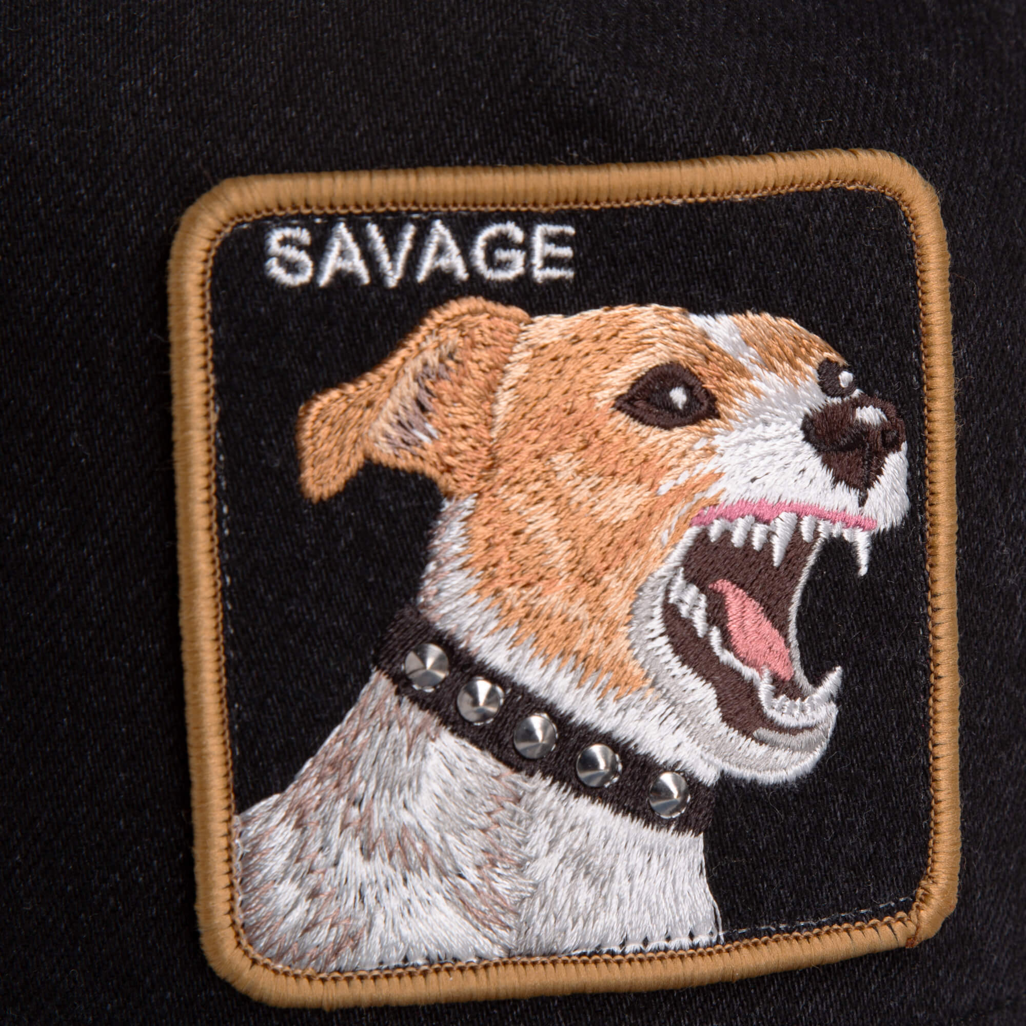 Goorin Savage Dawg Trucker Hat, Black Denim, 57/43 Polyester Goorin Savage Dawg Trucker Hat, Black Denim, 57/43 Polyester