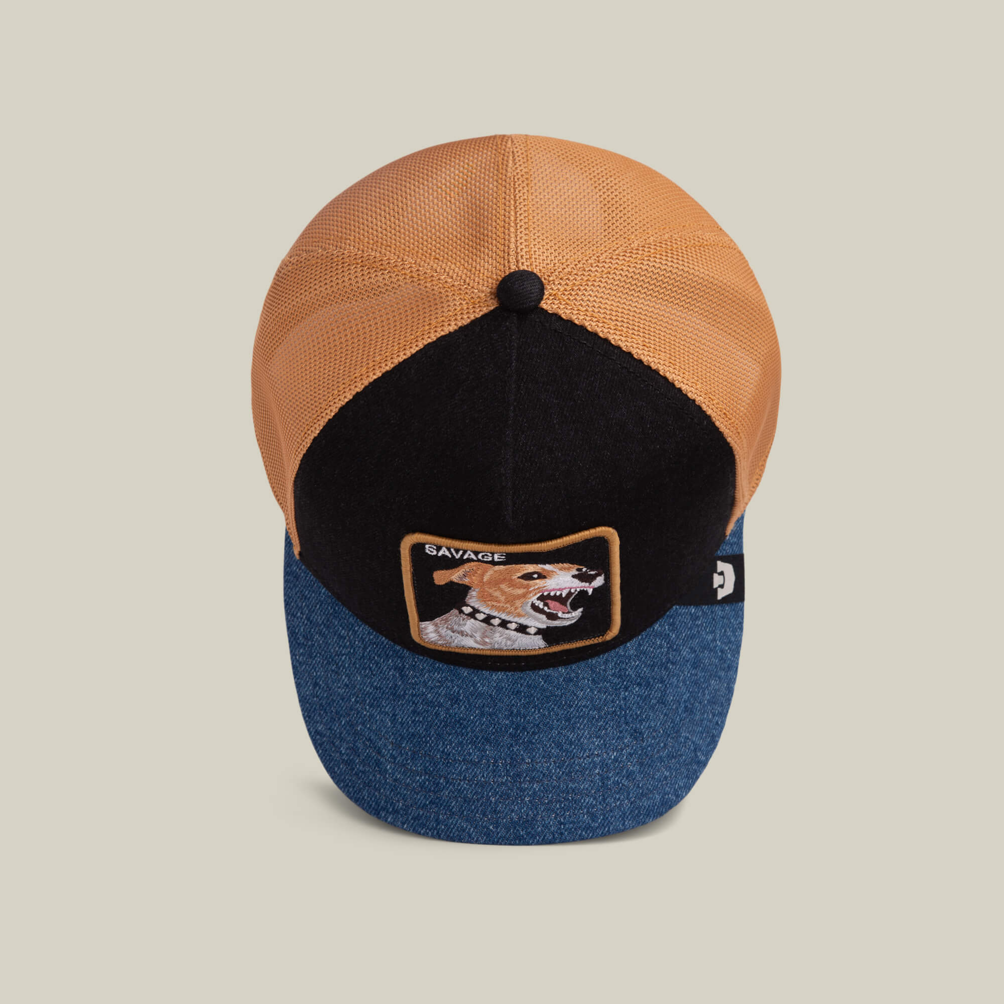 Goorin Savage Dawg Trucker Hat, Black Denim, 57/43 Polyester
