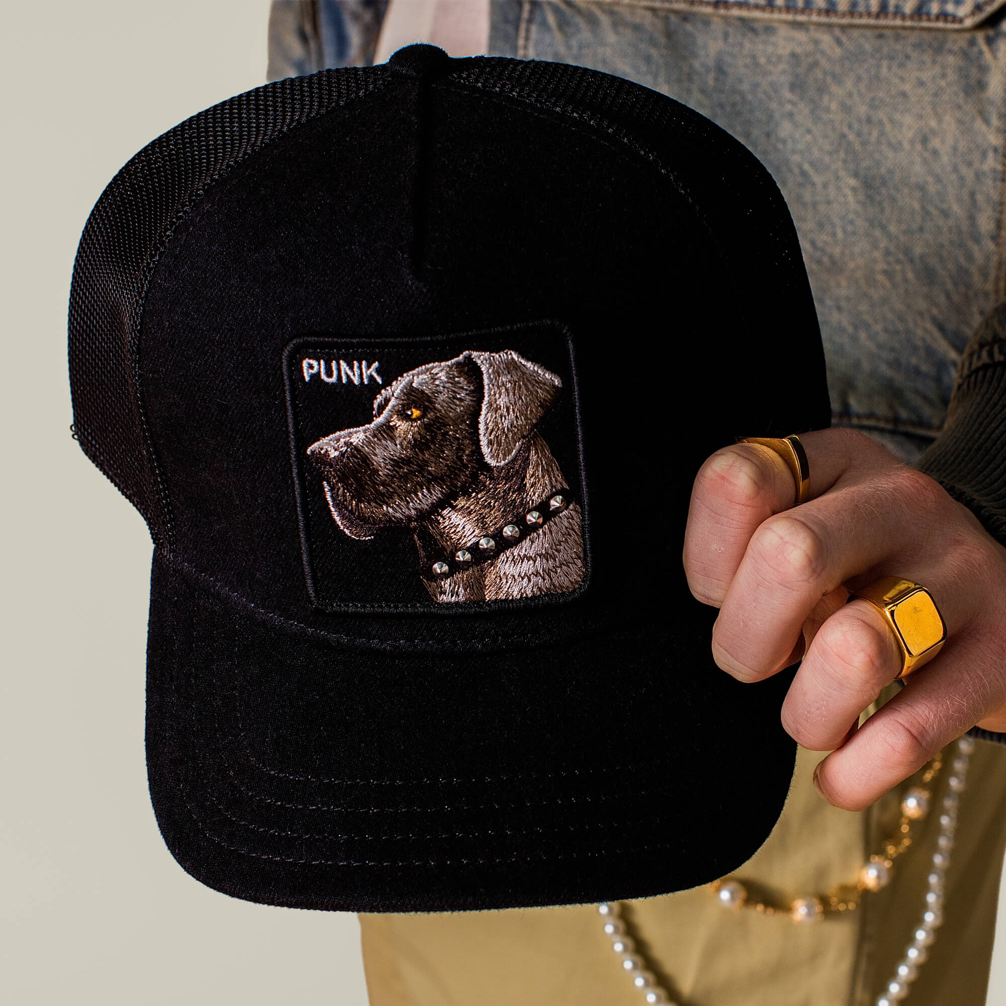 Goorin Bros Bestie Dog Trucker Hat Black The Farm Snapback NWT 101-1782-BLK Goorin Bros. FW24 Trucker Hat for Men and Women, Black (The  main image 2