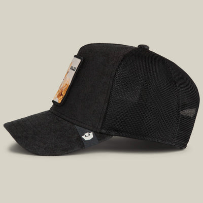 Black terry cloth Trucker Hat with Embroidered cat \'BOUJEE\' Patch Terry Cloth Cat – Goorin Bros main image 4