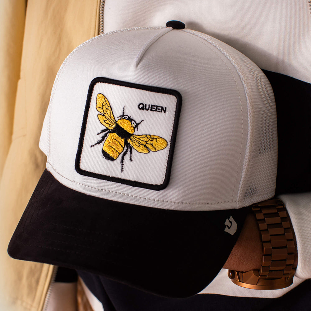 Goorin Suede Bee Trucker Hat, Dust/Void, 78/22 Polyester  display picture 1