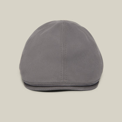 The Goorin Bros. Murray Way flatcap, made from 100% gray cotton, shown front-facing against a plain beige background.