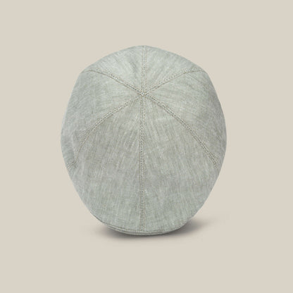 The Benjamin Paul by Goorin Bros. is a light grey linen hat with a textured finish. Shown from above on a beige background, it's an ideal three-season accessory for everyday wear.