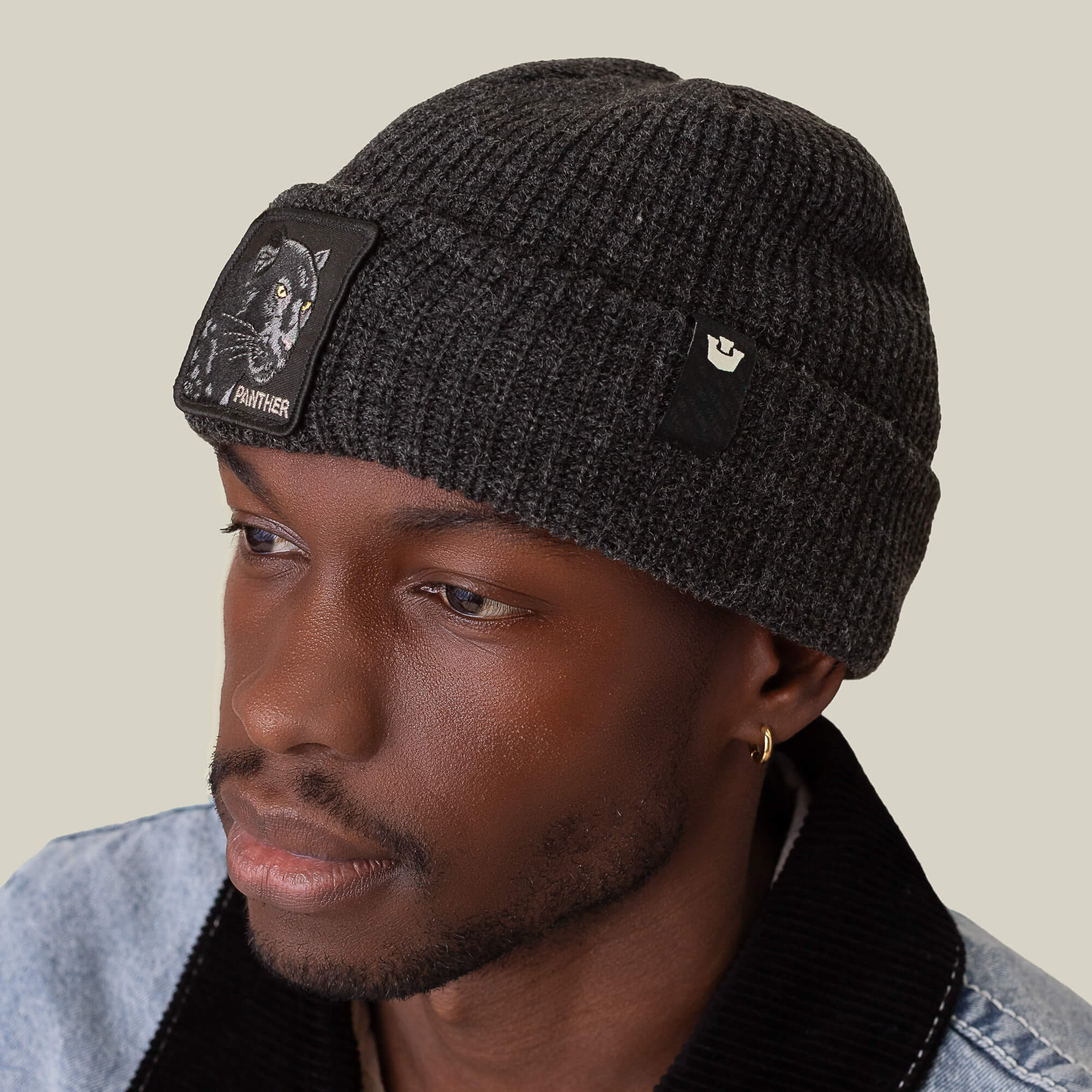 Savage Embroidery Unisex Knit Winter Skull Hat – Fold-Up Beanie Cap, One Size