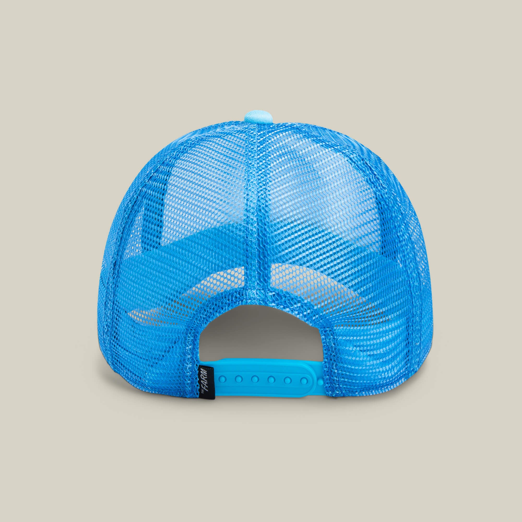 Back view of the Goorin Bros. Mammoth Kiddo, a blue mesh kids adventure hat with adjustable snapback closure, shown against a plain light background.