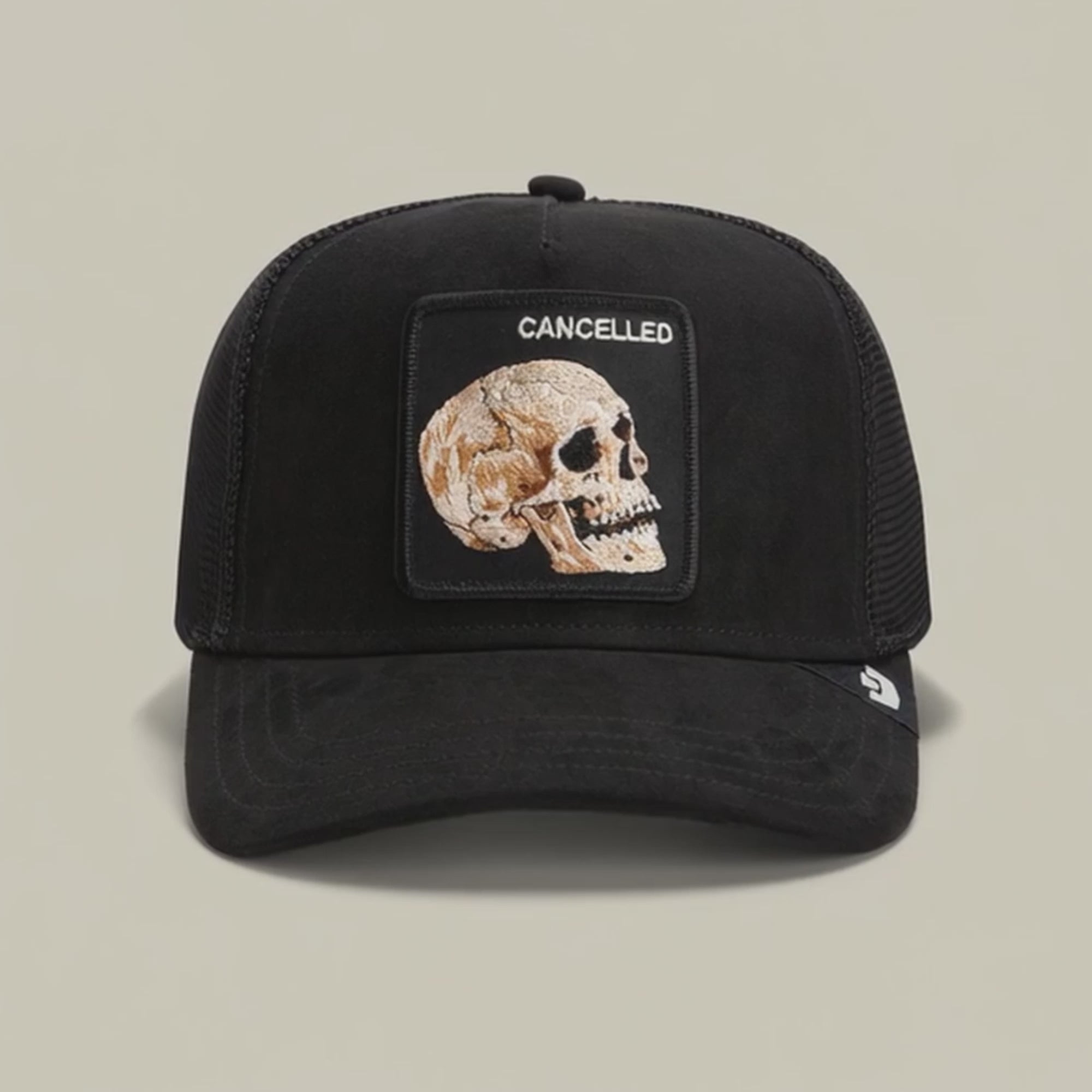 Goorin Bold Suede Skull Trucker Hat, Void, 84/16 Polyester Cotton