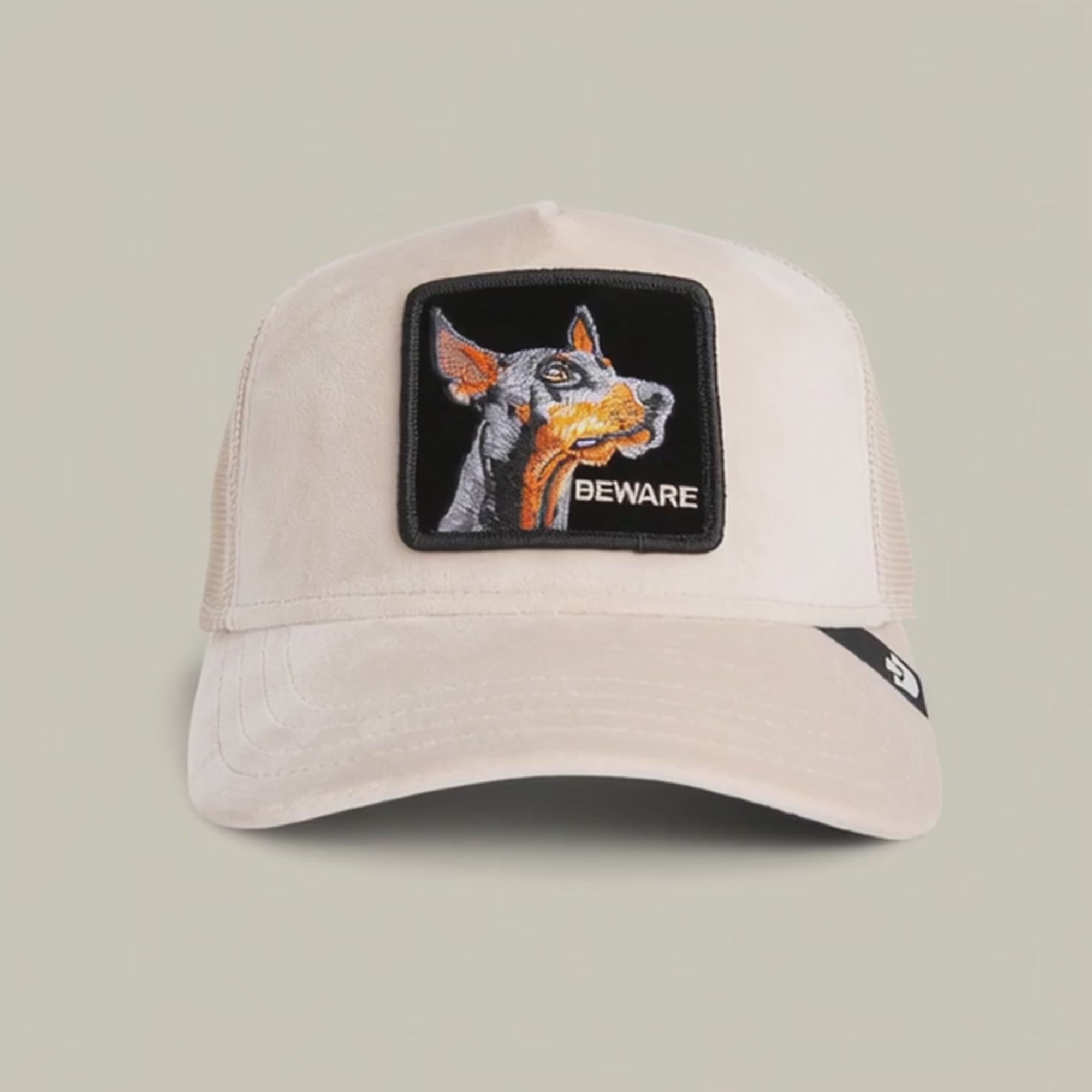 Goorin Velour Doberman Trucker Hat, Biscuit, 100% Polyester, One