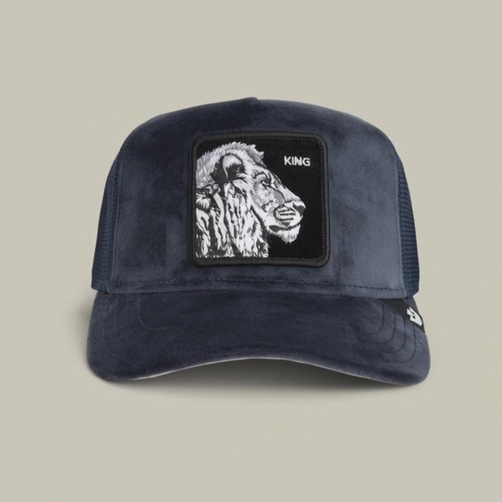 Goorin Velour Lion Trucker Hat, Edge, 100% Polyester, One Size 