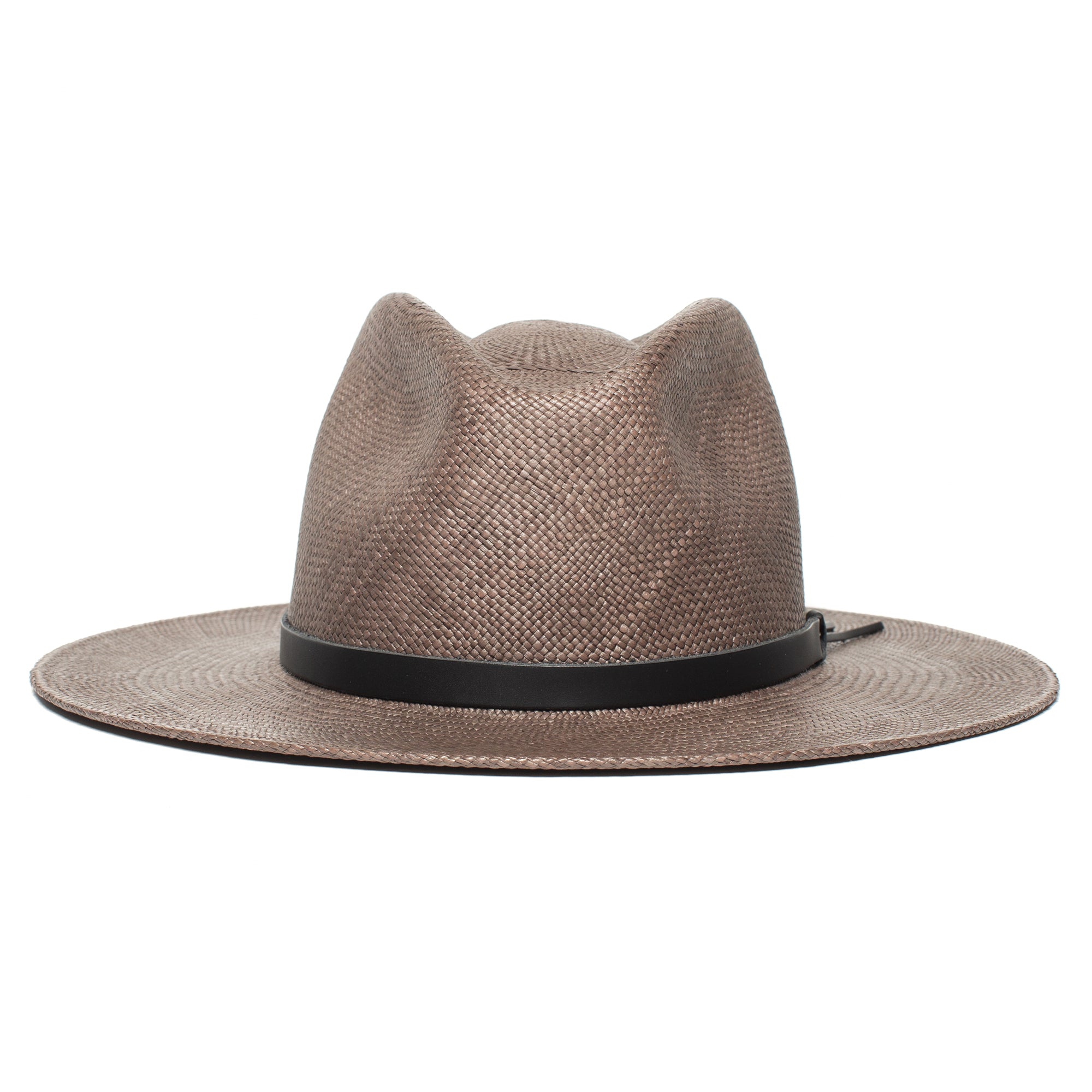 Goorin Bros. welfleet straw wide brim fedora Grey front view