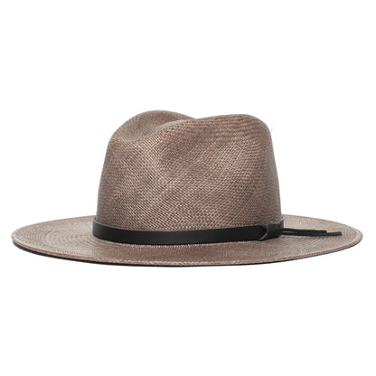Goorin Bros. welfleet straw wide brim fedora Grey left side view