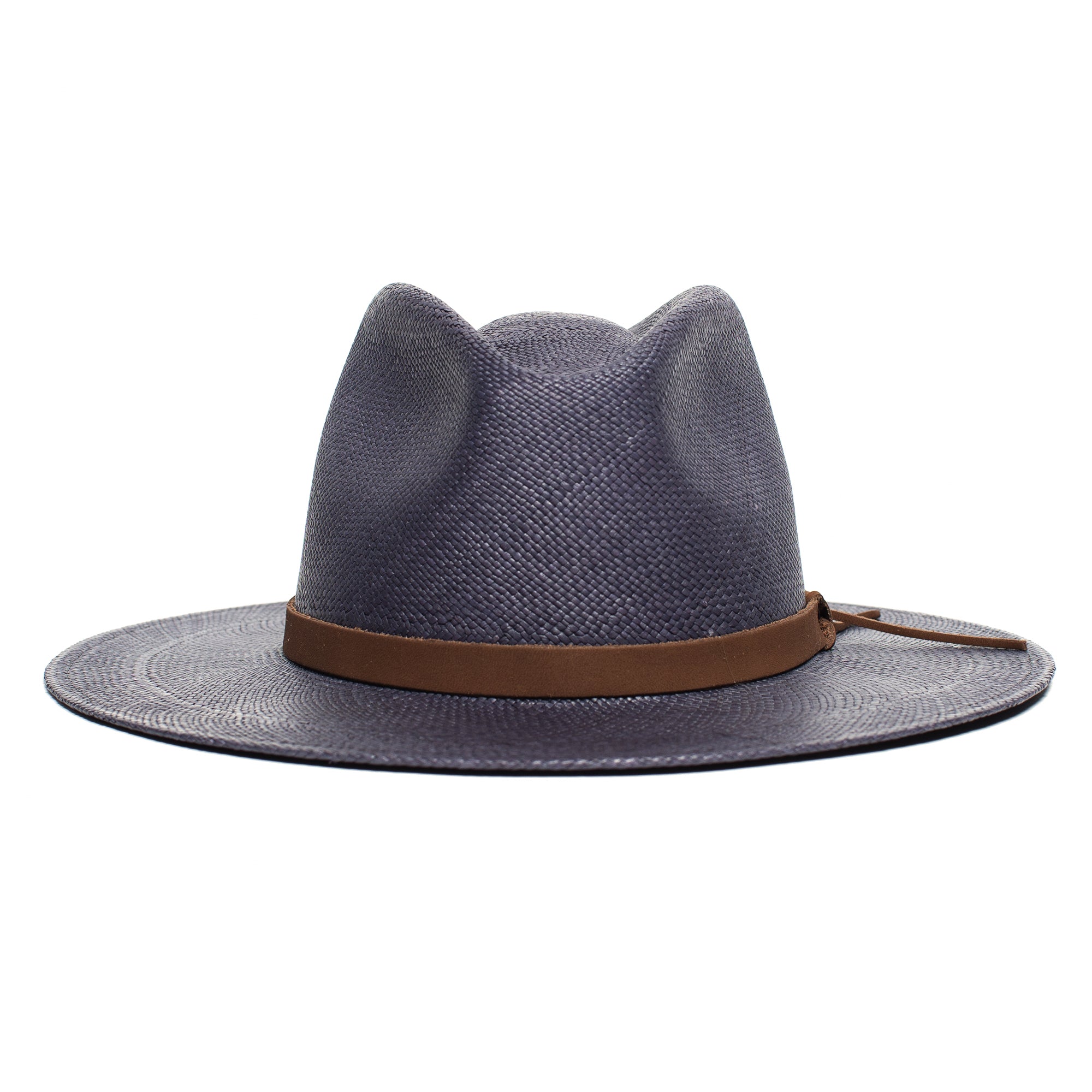 Goorin Bros. welfleet straw wide brim fedora Navy front view