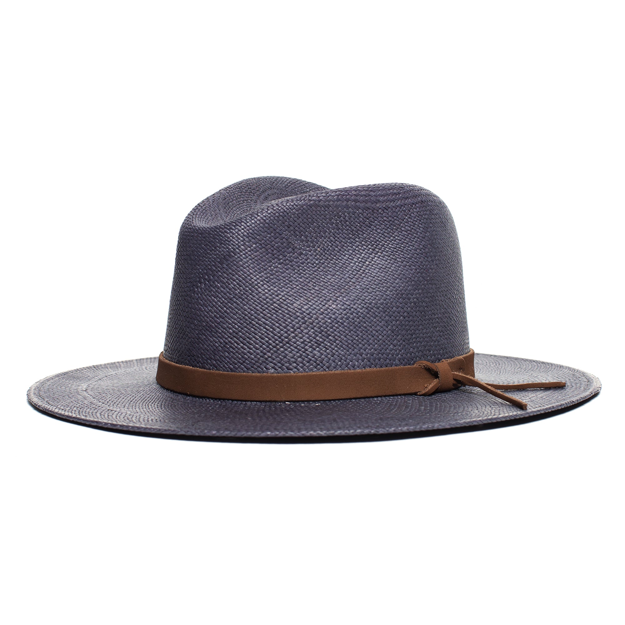 Goorin Bros. welfleet straw wide brim fedora Navy left side view