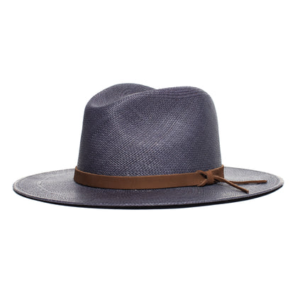 Goorin Bros. welfleet straw wide brim fedora Navy left side view