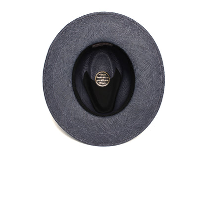 Goorin Bros. welfleet straw wide brim fedora Navy under view