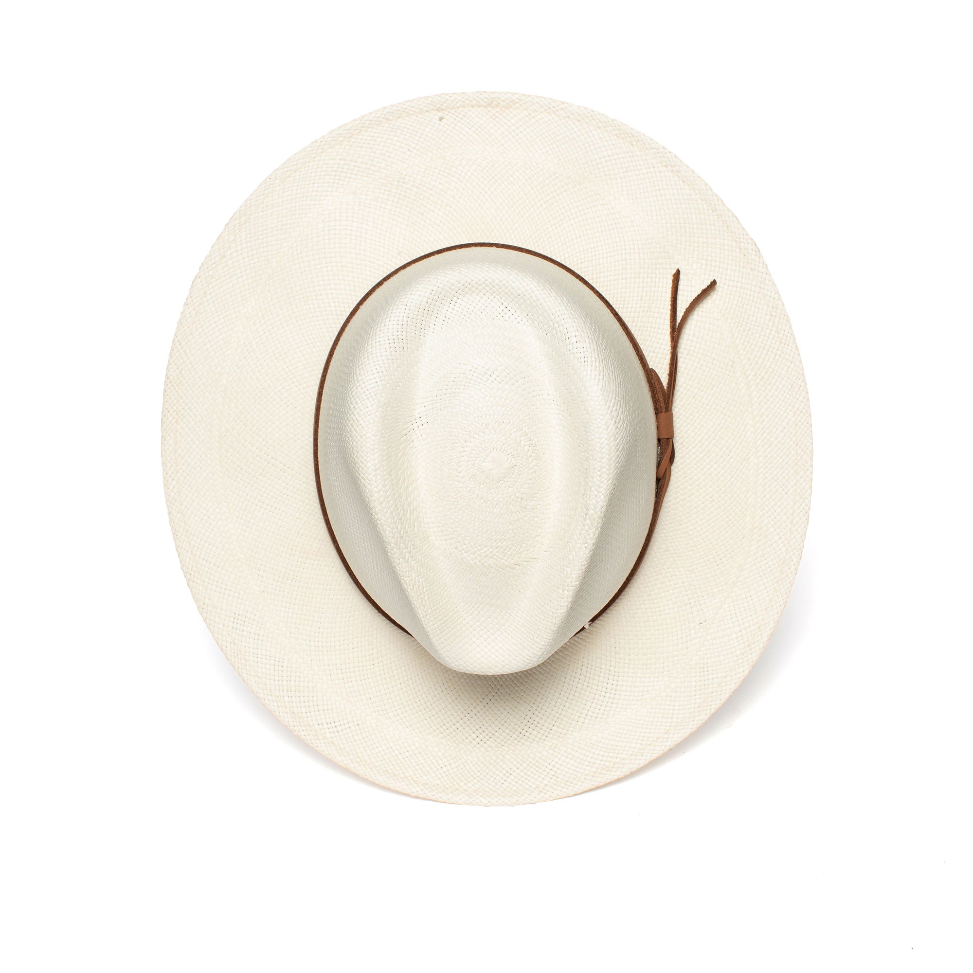Goorin Bros. welfleet straw wide brim fedora White top view