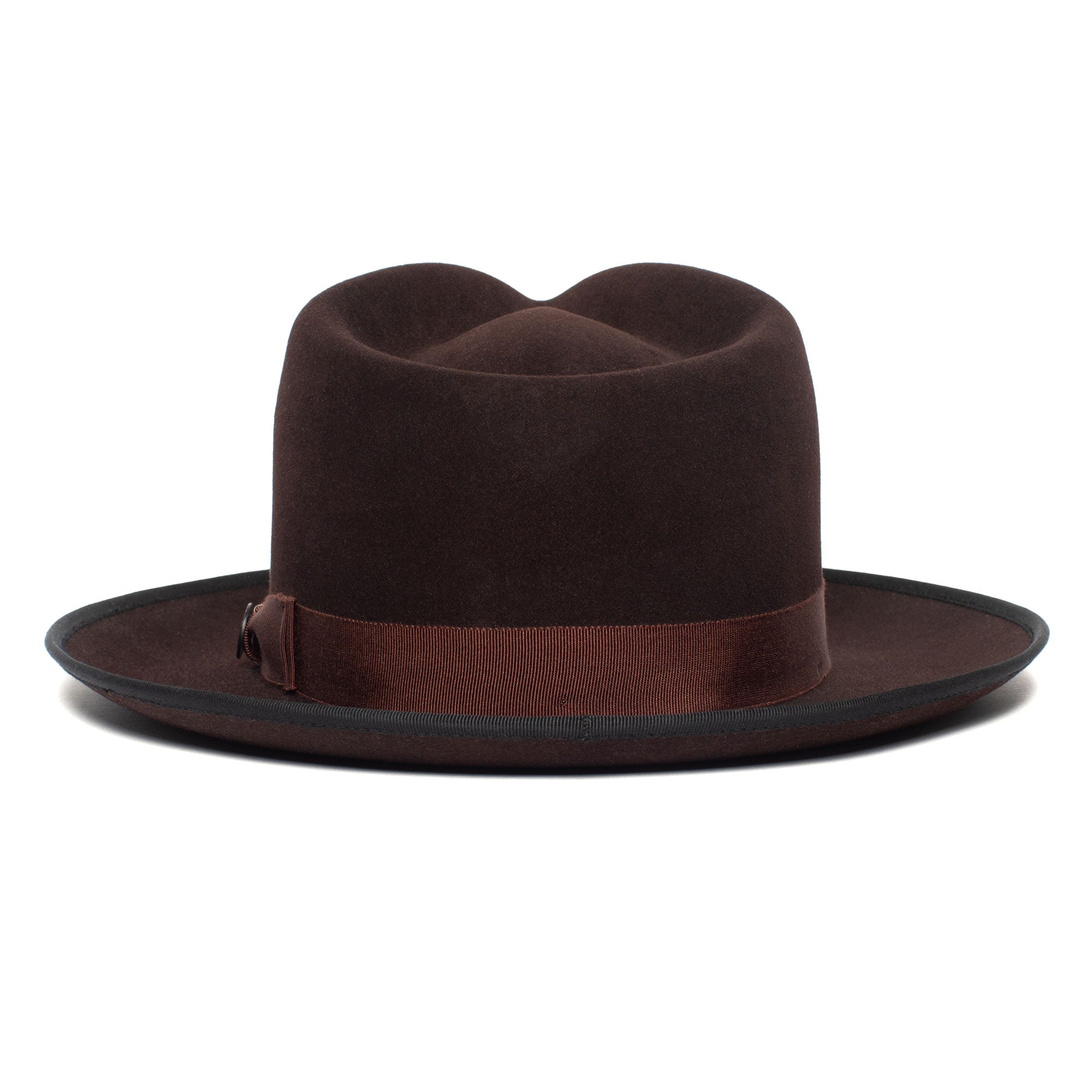 Goorin Bros. river gray teardrop wide brim felt fedora hat Maroon back view
