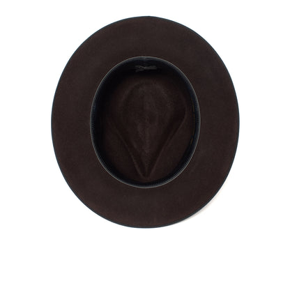 Goorin Bros. river gray teardrop wide brim felt fedora hat Maroon under view